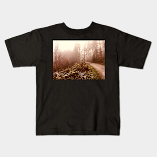 Frosty Autumn path Kids T-Shirt